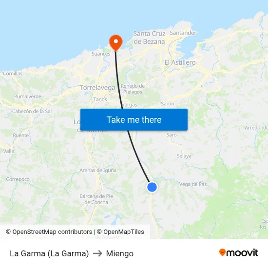 La Garma (La Garma) to Miengo map