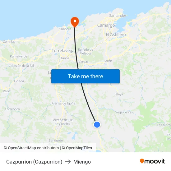Cazpurrion (Cazpurrion) to Miengo map