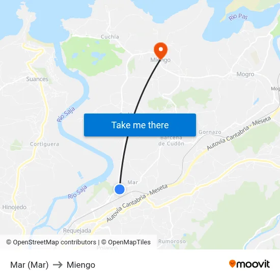 Mar (Mar) to Miengo map