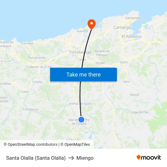 Santa Olalla (Santa Olalla) to Miengo map