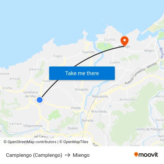 Camplengo (Camplengo) to Miengo map