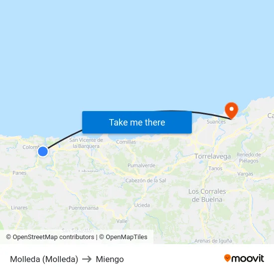 Molleda (Molleda) to Miengo map