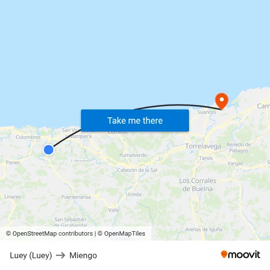Luey (Luey) to Miengo map