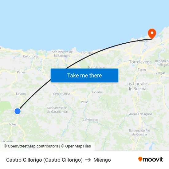 Castro-Cillorigo (Castro Cillorigo) to Miengo map