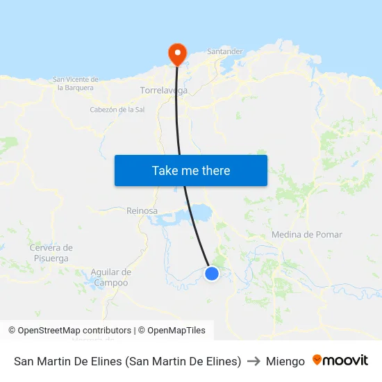 San Martin De Elines (San Martin De Elines) to Miengo map