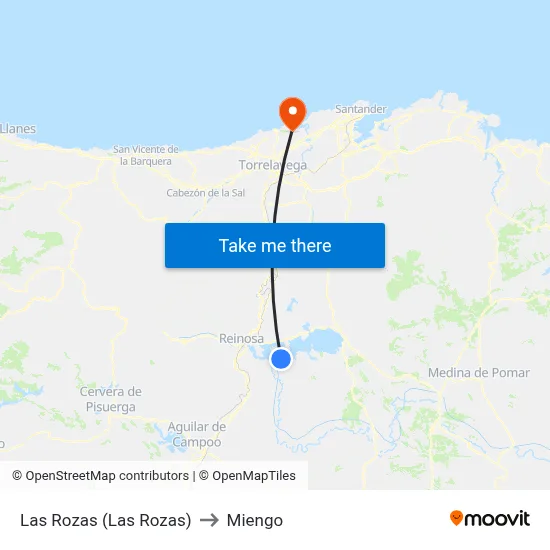 Las Rozas (Las Rozas) to Miengo map