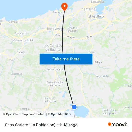 Casa Carloto (La Poblacion) to Miengo map