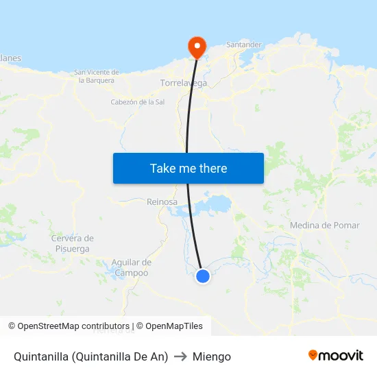 Quintanilla (Quintanilla De An) to Miengo map