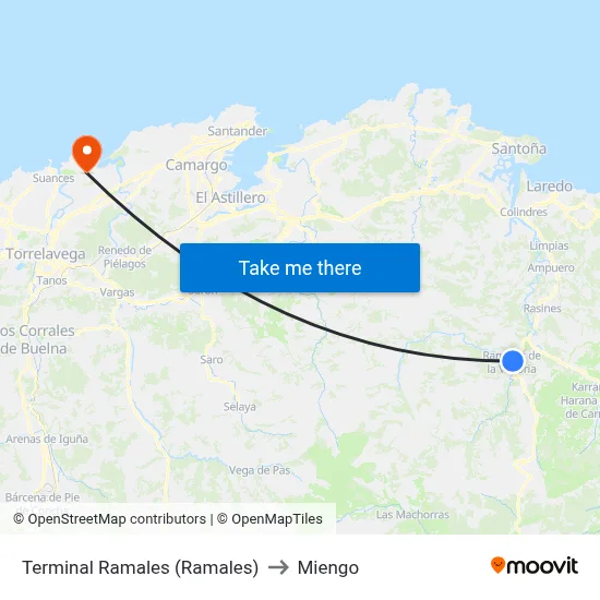 Terminal Ramales (Ramales) to Miengo map