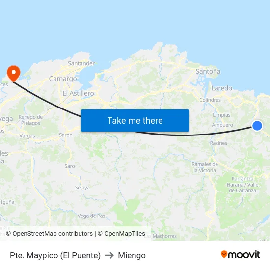 Pte. Maypico (El Puente) to Miengo map