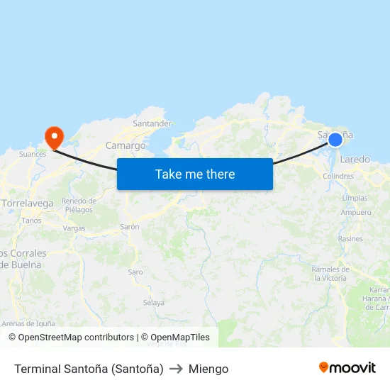 Terminal Santoña (Santoña) to Miengo map