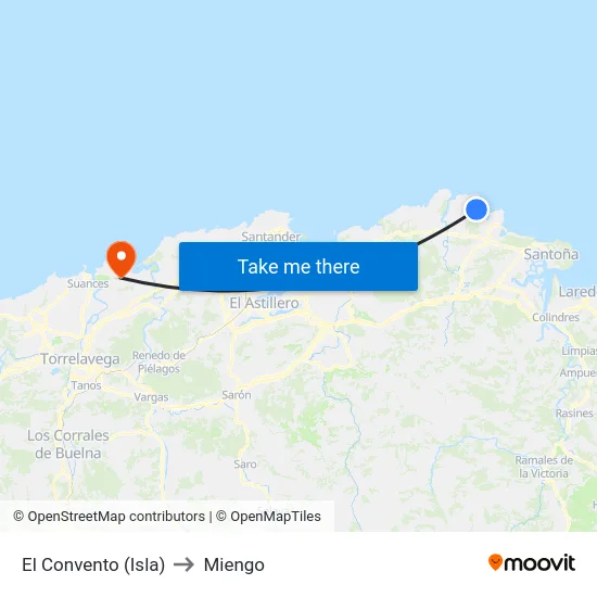 El Convento (Isla) to Miengo map