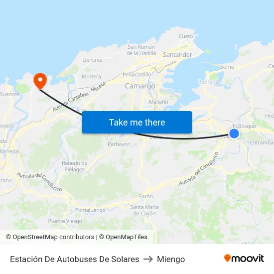 Estación De Autobuses De Solares to Miengo map