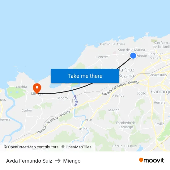 Avda Fernando Saiz to Miengo map