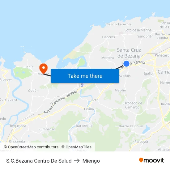S.C.Bezana Centro De Salud to Miengo map