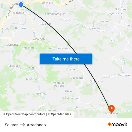Solares to Arredondo map
