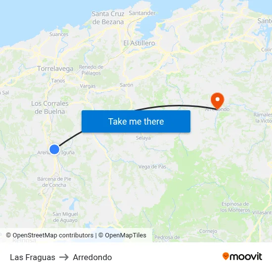Las Fraguas to Arredondo map
