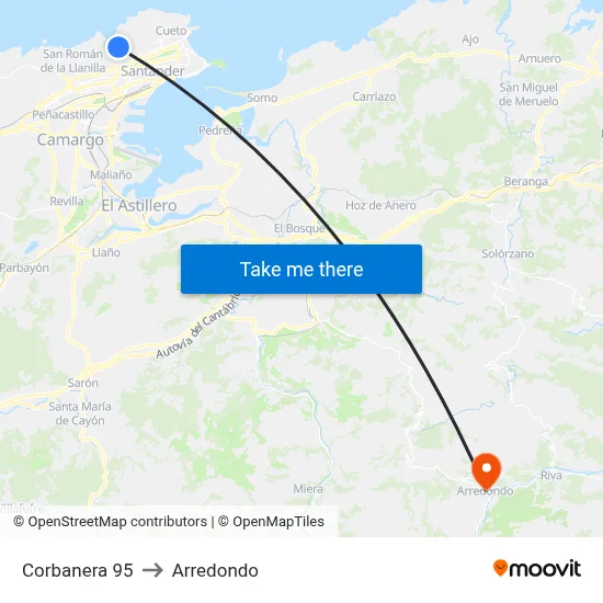 Corbanera 95 to Arredondo map