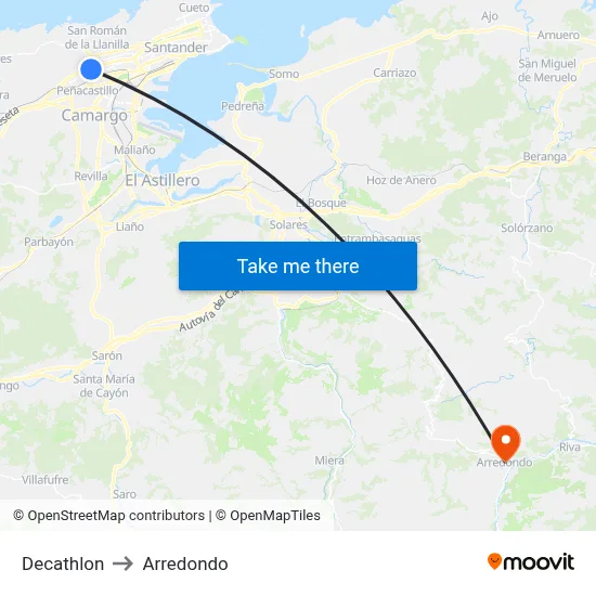 Decathlon to Arredondo map