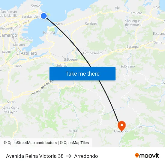 Avenida Reina Victoria 38 to Arredondo map