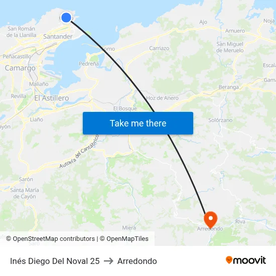 Inés Diego Del Noval 25 to Arredondo map