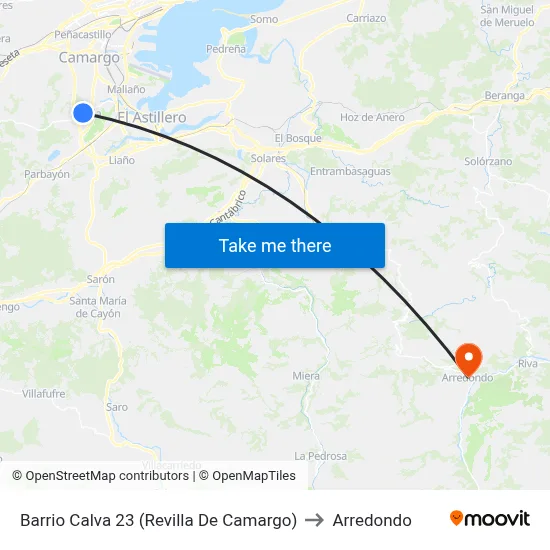 Barrio Calva 23 (Revilla De Camargo) to Arredondo map