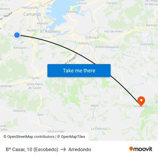 Bº Casar, 10 (Escobedo) to Arredondo map