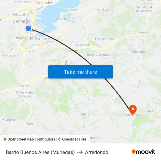 Barrio Buenos Aires (Muriedas) to Arredondo map