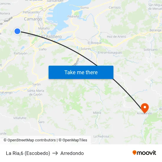 La Ria,6 (Escobedo) to Arredondo map