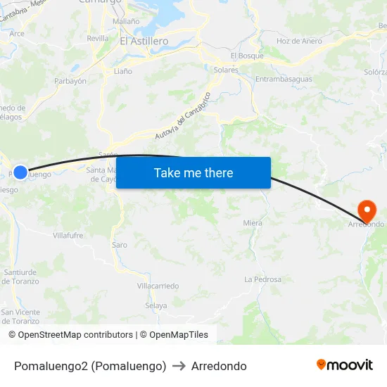 Pomaluengo2 (Pomaluengo) to Arredondo map