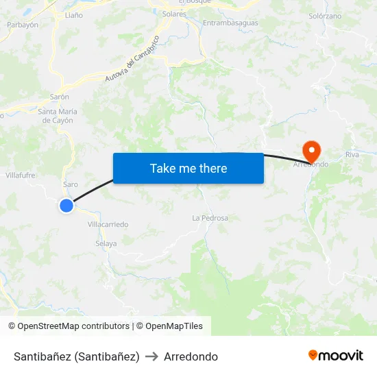 Santibañez (Santibañez) to Arredondo map