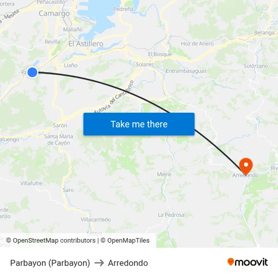 Parbayon (Parbayon) to Arredondo map