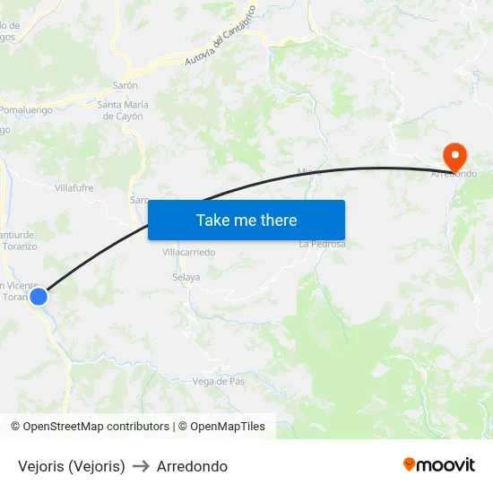 Vejoris (Vejoris) to Arredondo map