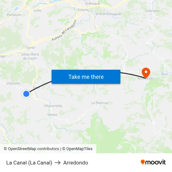 La Canal (La Canal) to Arredondo map