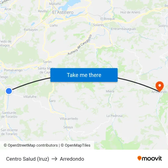 Centro Salud (Iruz) to Arredondo map