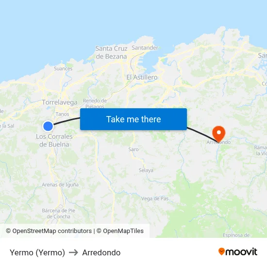 Yermo (Yermo) to Arredondo map