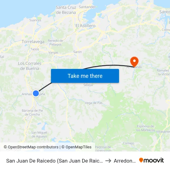 San Juan De Raicedo (San Juan De Raicedo) to Arredondo map