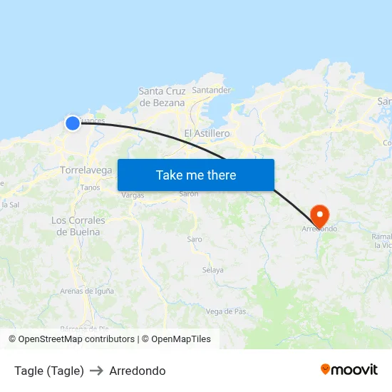 Tagle (Tagle) to Arredondo map