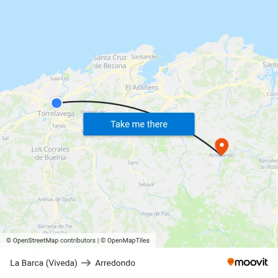 La Barca (Viveda) to Arredondo map