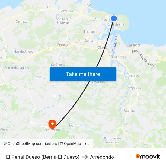 El Penal Dueso (Berria-El Dueso) to Arredondo map