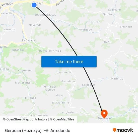 Gerposa (Hoznayo) to Arredondo map