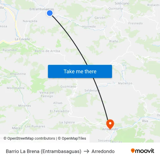Barrio La Brena (Entrambasaguas) to Arredondo map