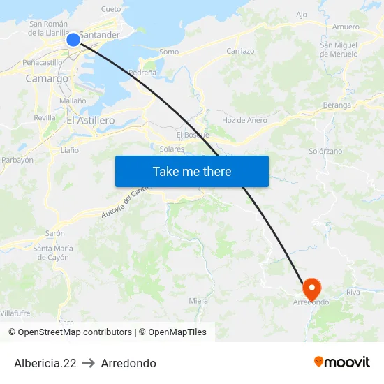 Albericia.22 to Arredondo map