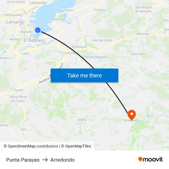 Punta Parayas to Arredondo map