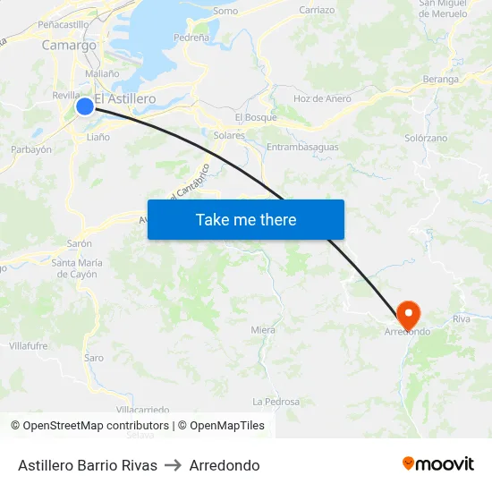 Astillero Barrio Rivas to Arredondo map