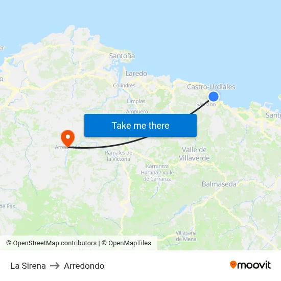 La Sirena to Arredondo map