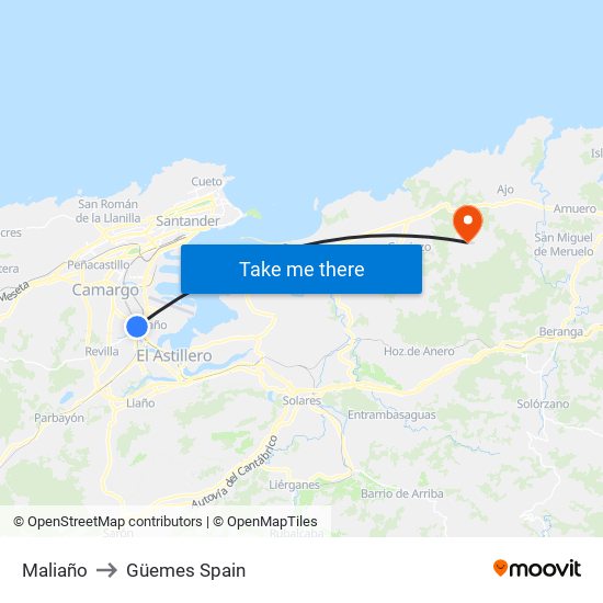 Maliaño to Güemes Spain map