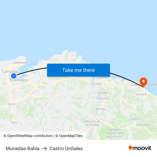 Muriedas-Bahía to Castro Urdiales map