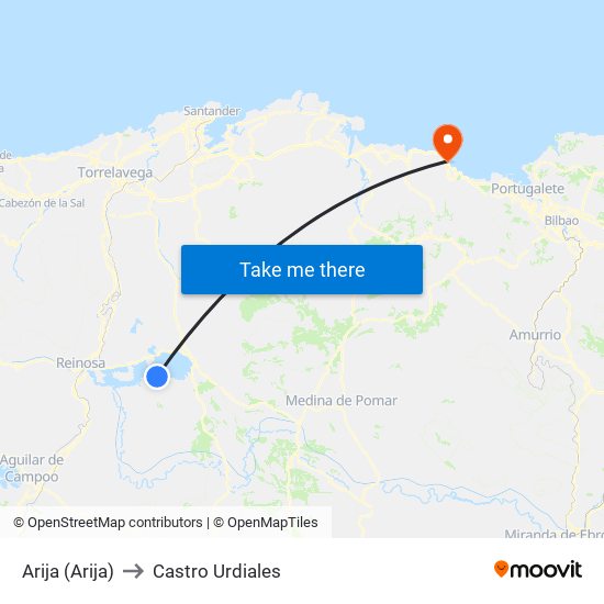 Arija (Arija) to Castro Urdiales map
