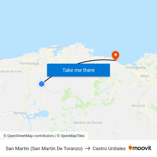 San Martin (San Martin De Toranzo) to Castro Urdiales map